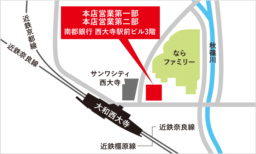 本店営業第一部 本店営業第二部の地図